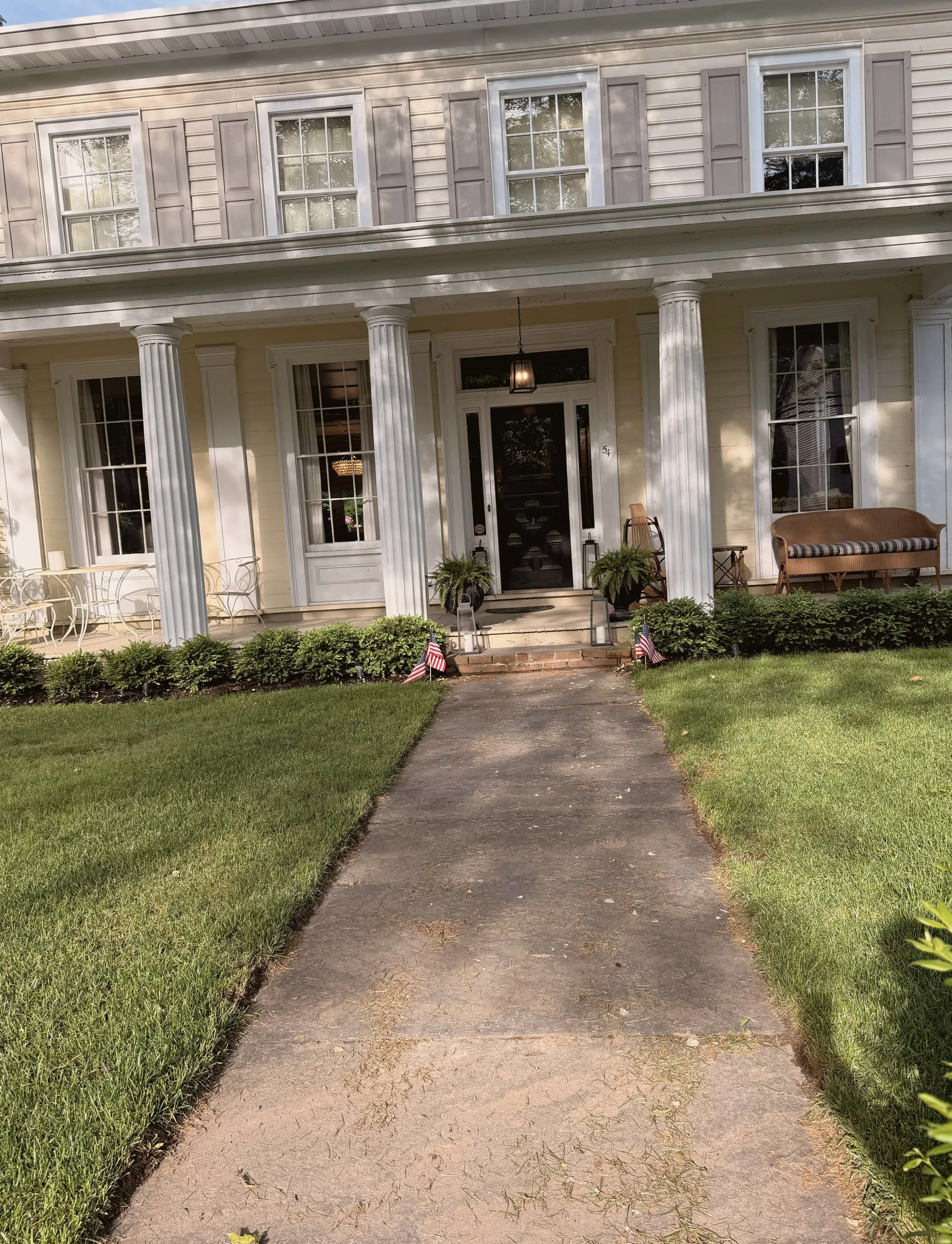 The front porch with its swing
