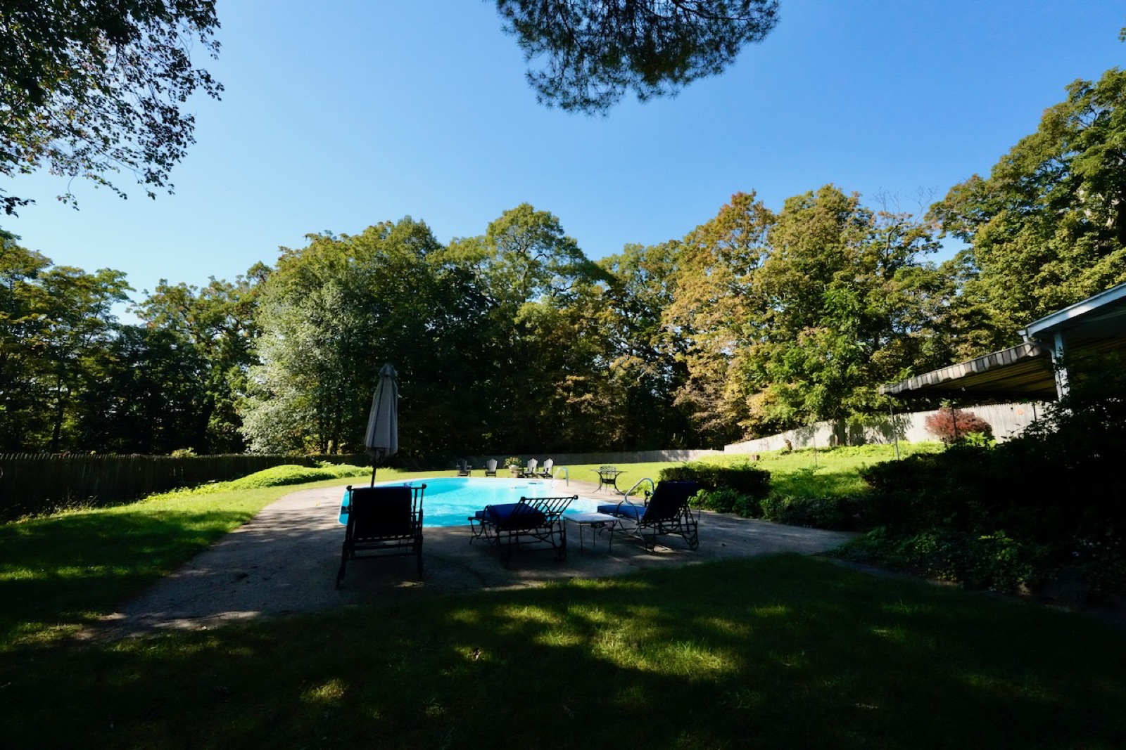 The pool as we found it — perfectly fine, and not quite right